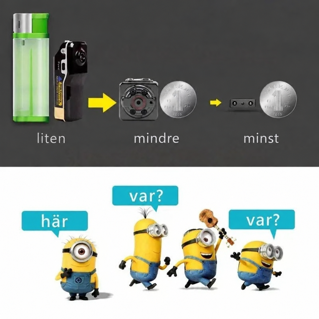 Minikamera HD med ljud och mörkerseende