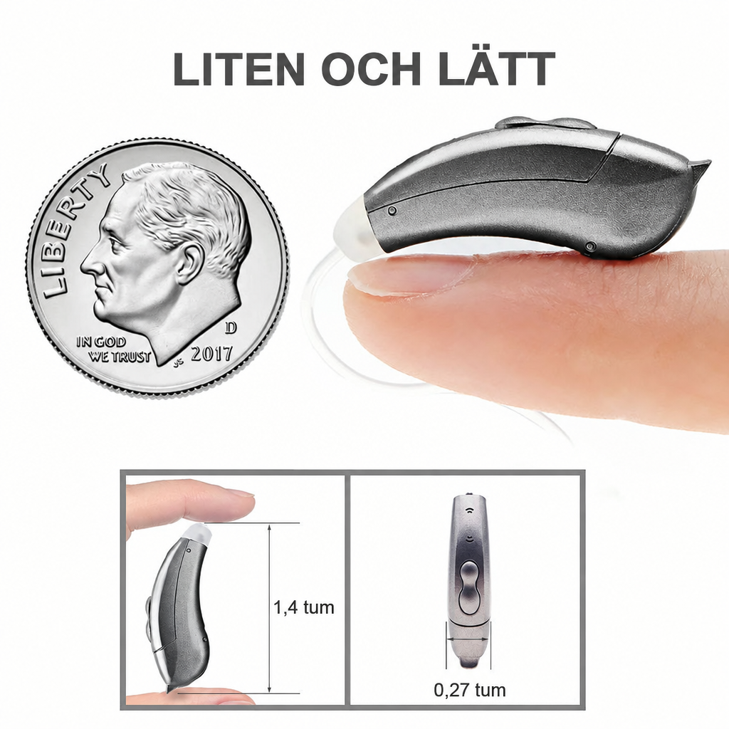 Hörselförstärkare bakom örat med app – Bluetooth