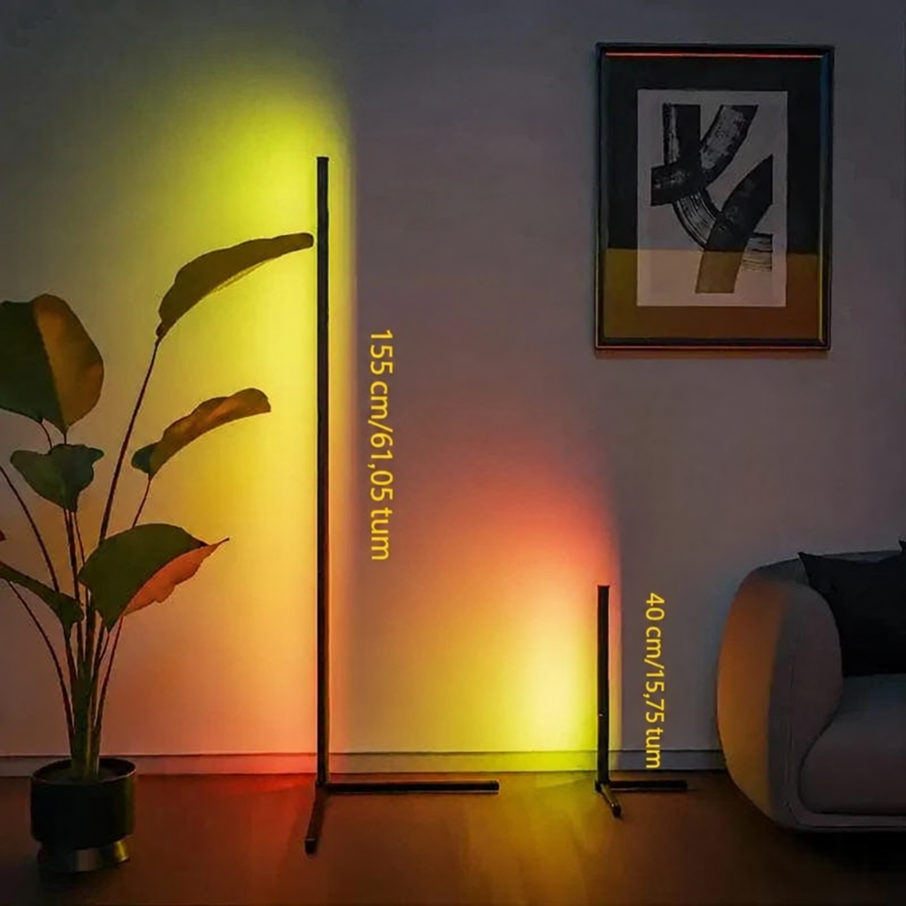 Hörnlampa RGB – golvlampa med fjärrkontroll