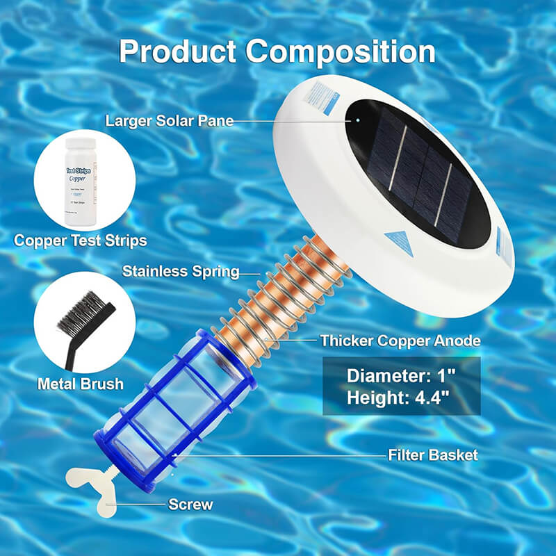Solenergidriven pooljoniser med LED-lampa Carvallo