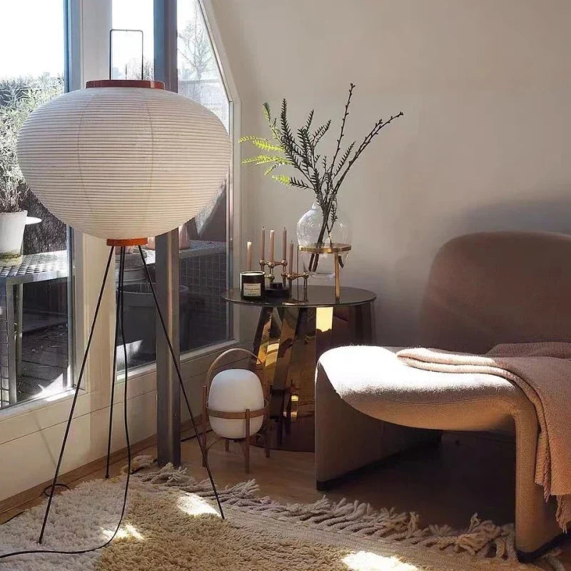 Akari Golvlampa – Japansk Rislampa i Vintage Minimalistisk Stil Hemnix