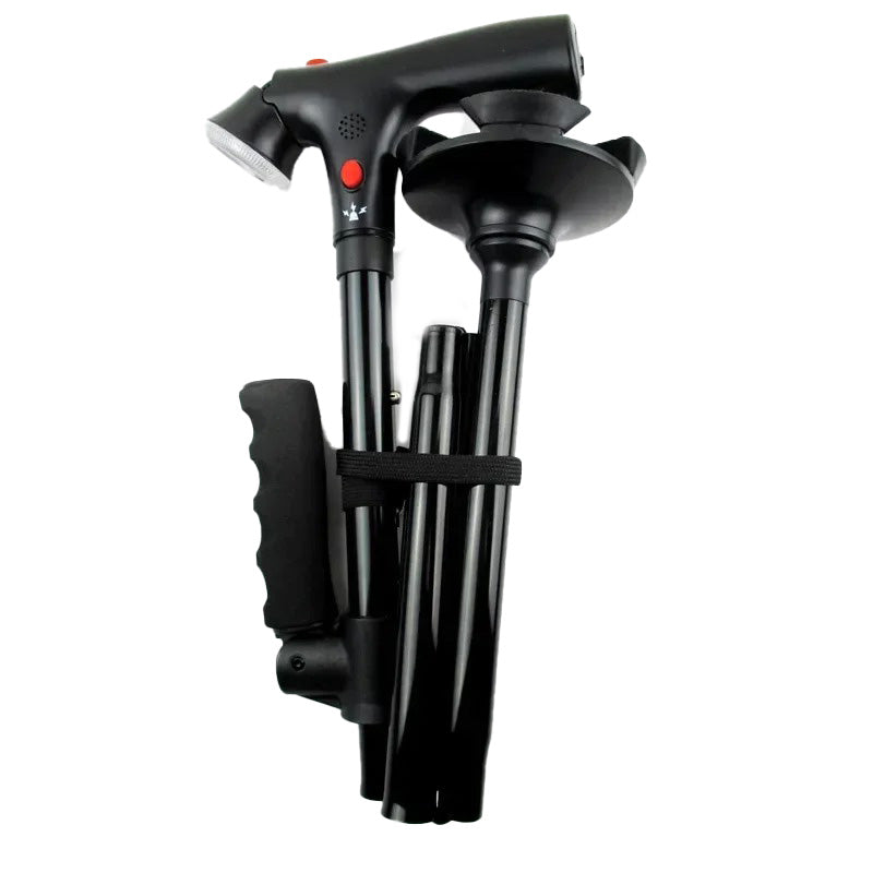 Ihopfällbar Käpp med dubbla handtag, alarm & lampa-Hemnix-Hemnix