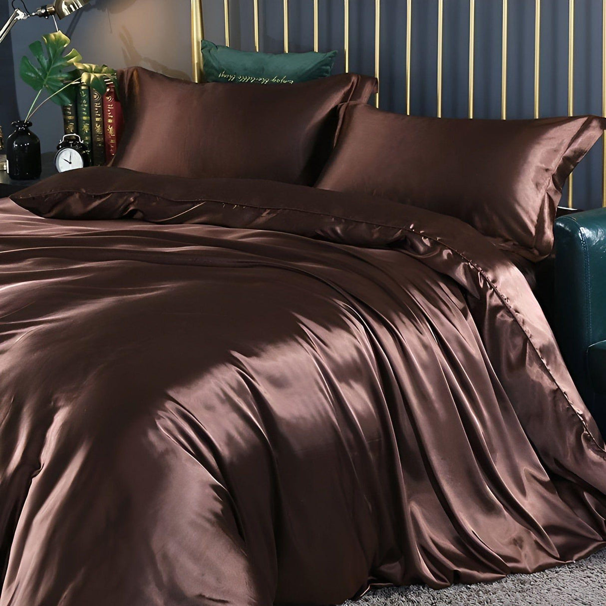 RoyalSilk Sängkläder - Lyxigt Satin Duvet Set (1 Påslakan + 1 Duvetörngott + 2 Örngott) Carvallo