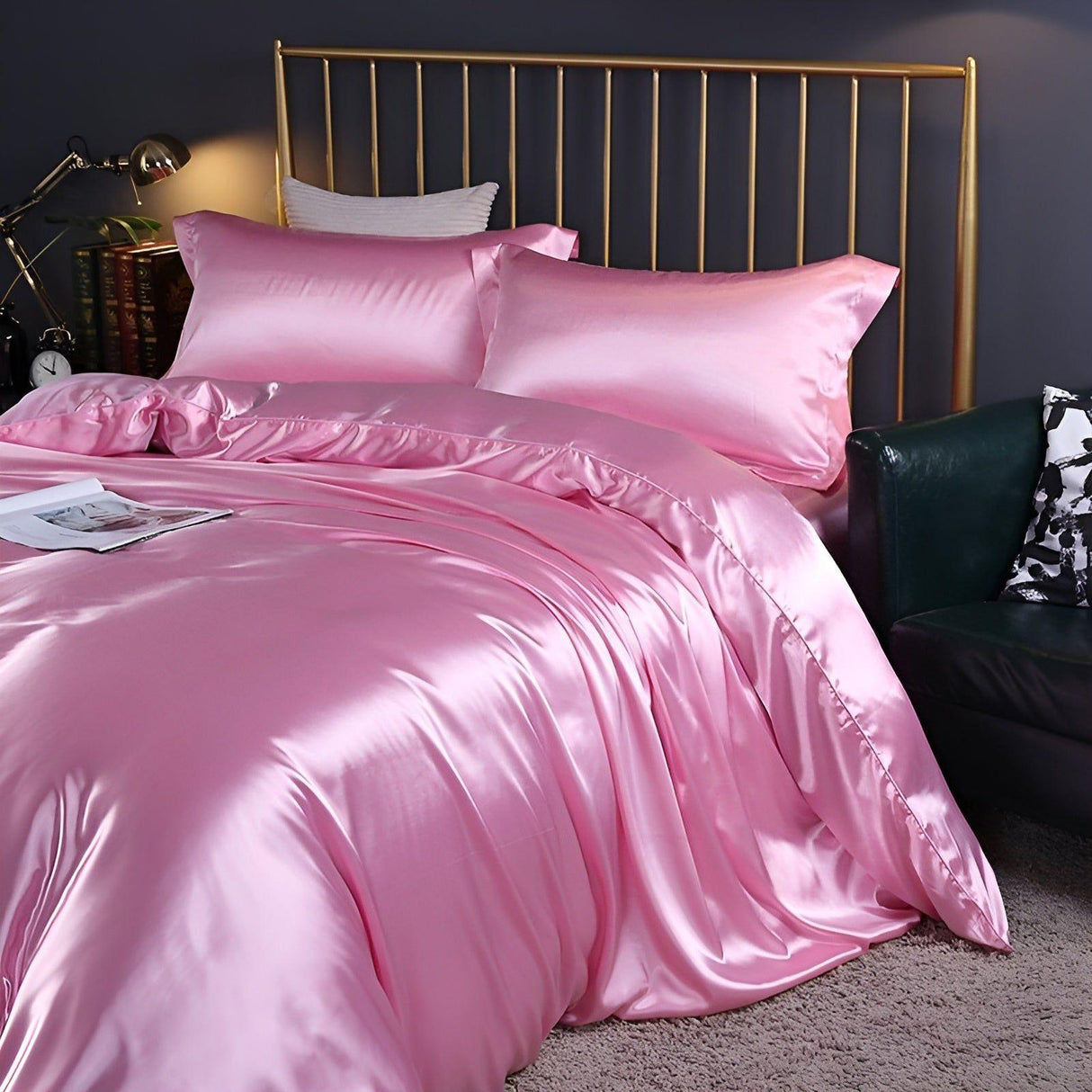 RoyalSilk Sängkläder - Lyxigt Satin Duvet Set (1 Påslakan + 1 Duvetörngott + 2 Örngott) Carvallo