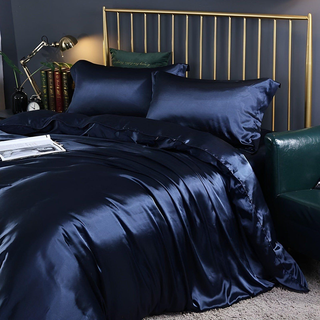 RoyalSilk Sängkläder - Lyxigt Satin Duvet Set (1 Påslakan + 1 Duvetörngott + 2 Örngott) Carvallo