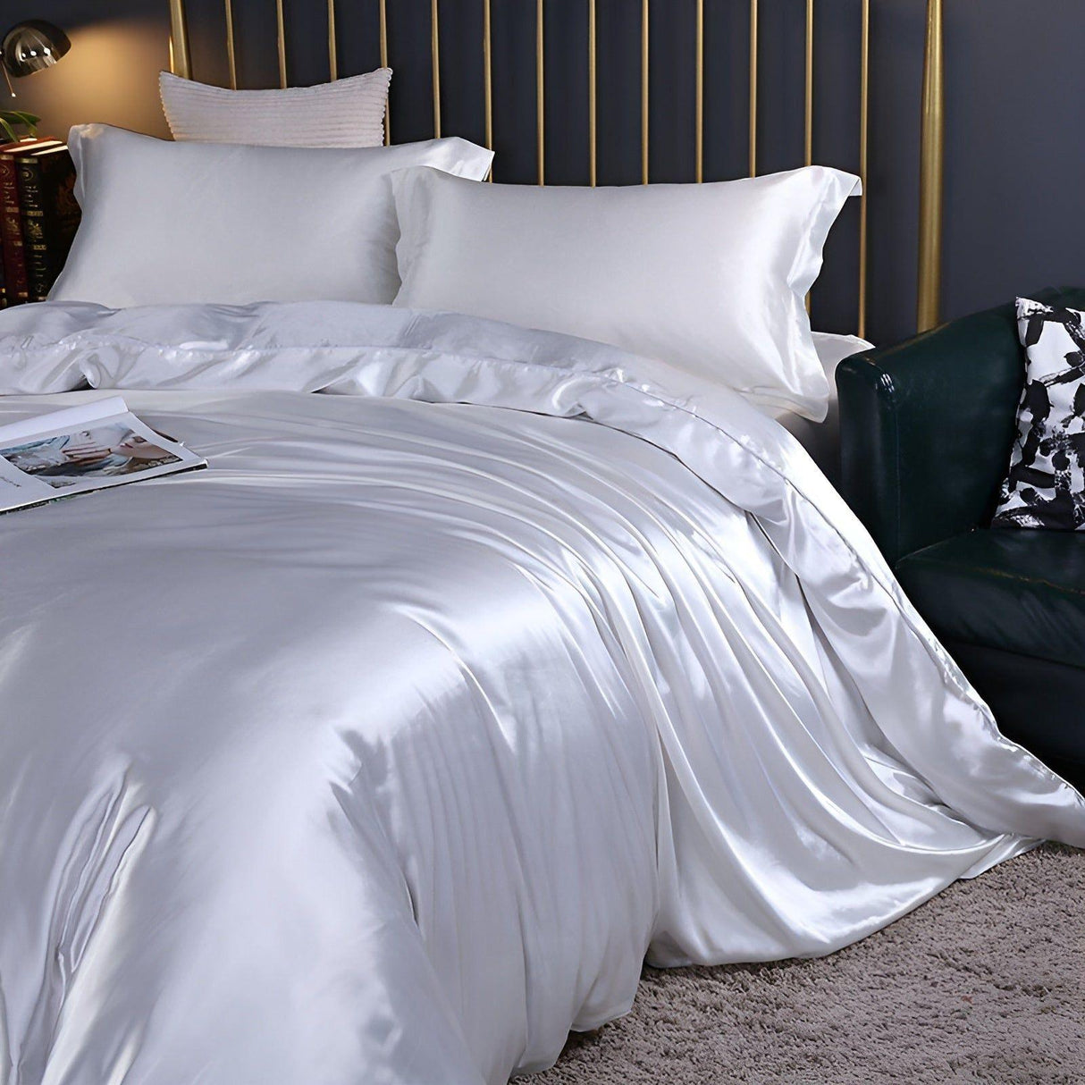RoyalSilk Sängkläder - Lyxigt Satin Duvet Set (1 Påslakan + 1 Duvetörngott + 2 Örngott) Carvallo
