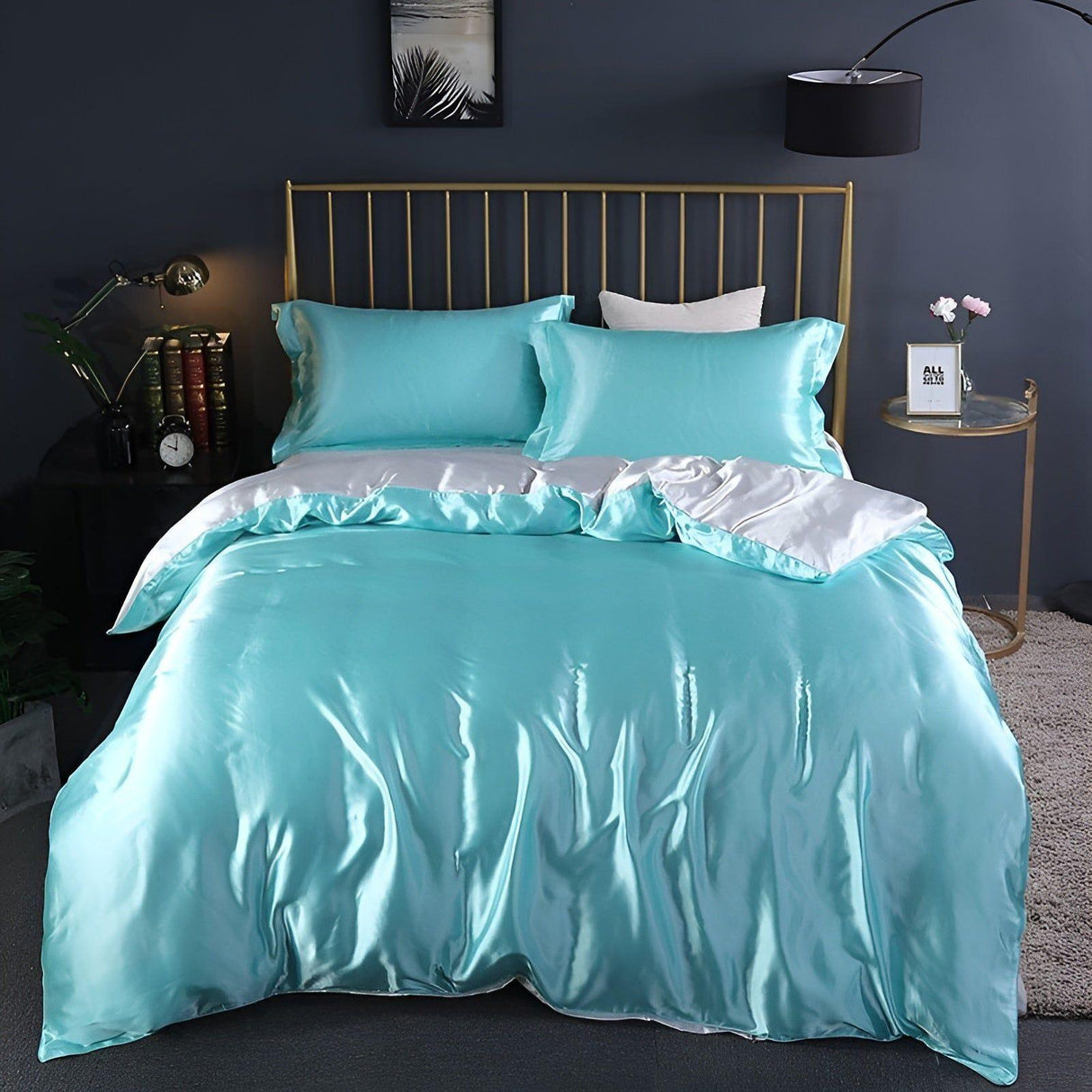 RoyalSilk Sängkläder - Lyxigt Satin Duvet Set (1 Påslakan + 1 Duvetörngott + 2 Örngott) Carvallo