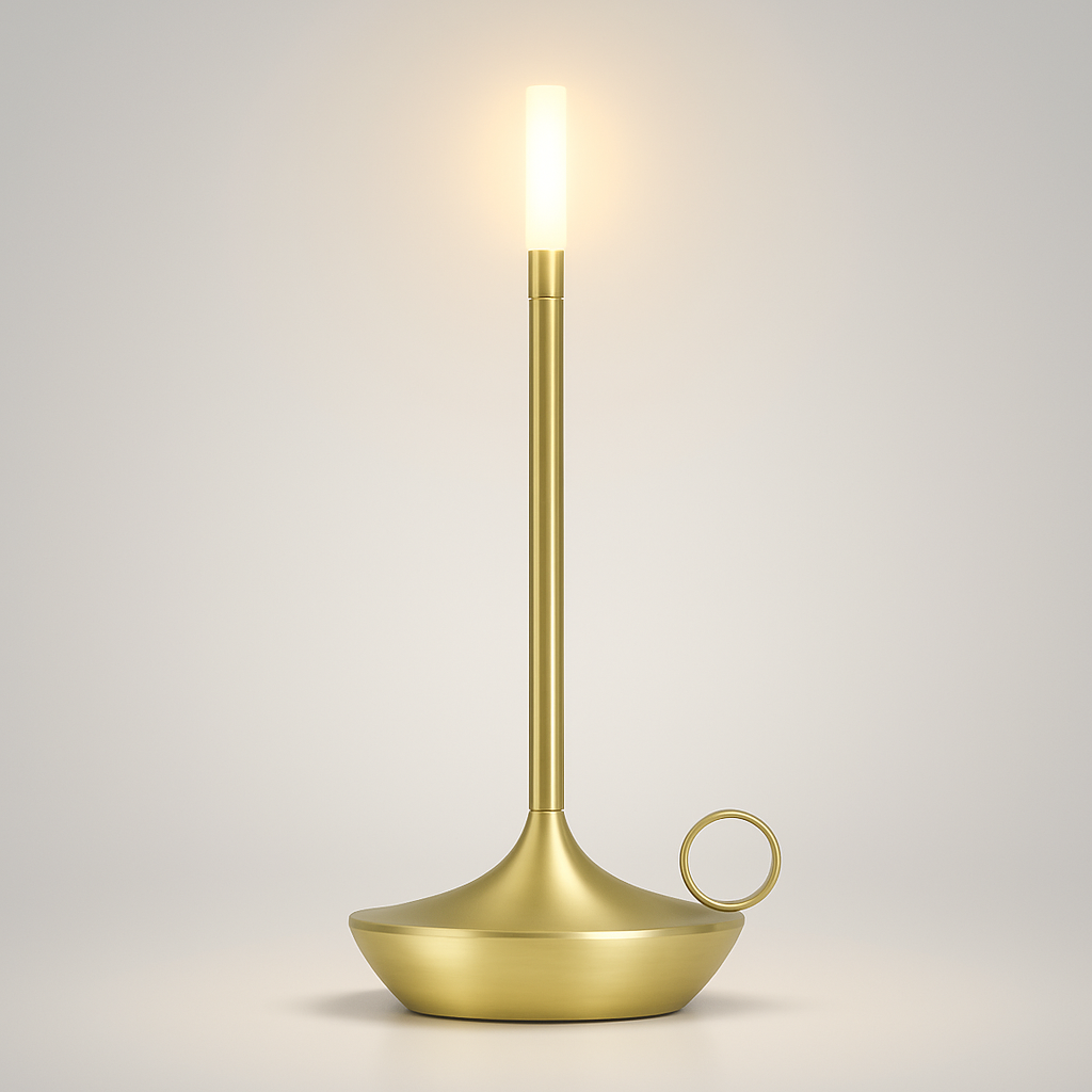 Bordslampa Med Brassy Finish LED Uppladdningsbar Lampa Carvallo