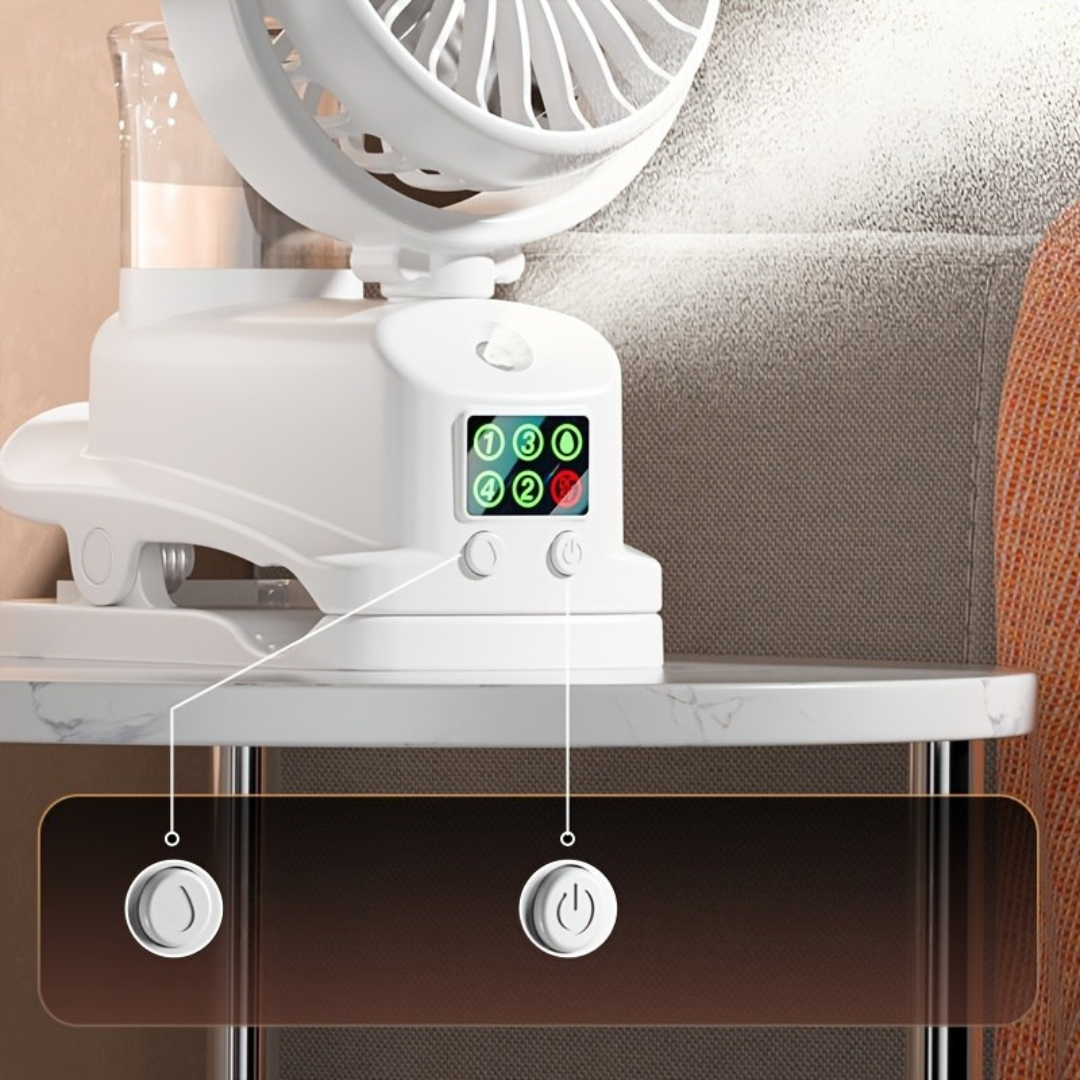 Bärbar USB Skrivbordsvifta Luftfuktare Uppladdningsbar Carvallo