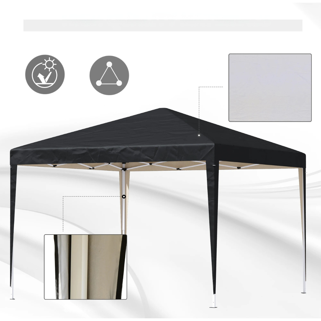 Pop Up Trädgårdspaviljong Tält med Stålram Carvallo