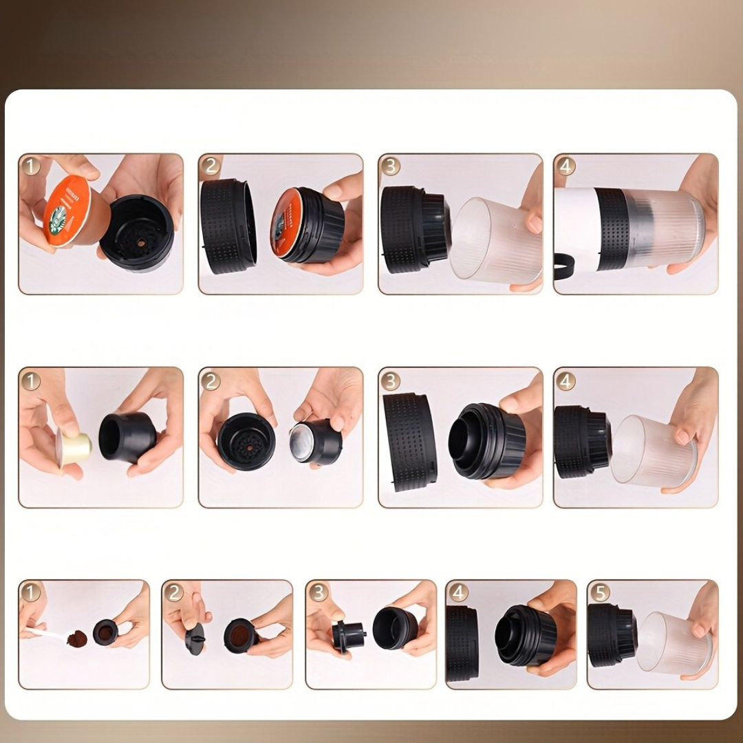 Elektrisk bärbar kaffebryggare för resa Carvallo