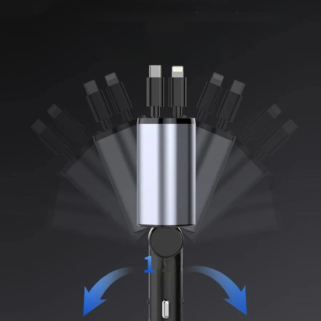 Snabb laddning utdragbar USB bil laddare Carvallo