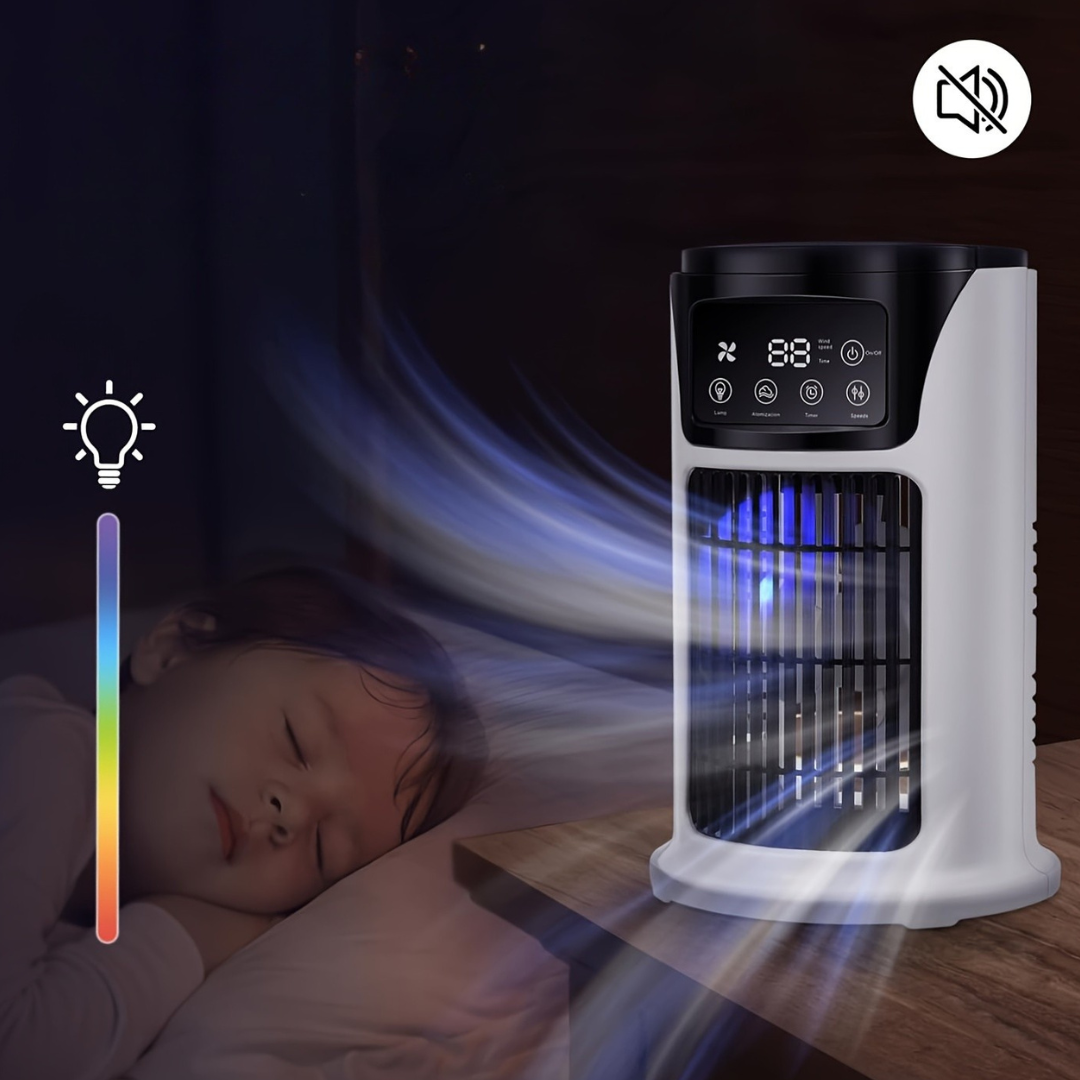 Bärbar Luftkylare Luftfuktare Fläkt USB Vit Carvallo