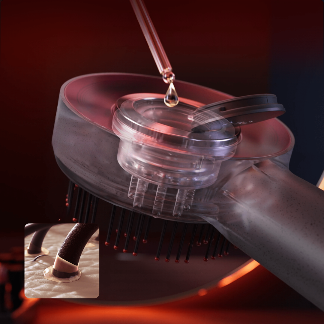 Huvdmassageborste med röd ljusbehandling Carvallo