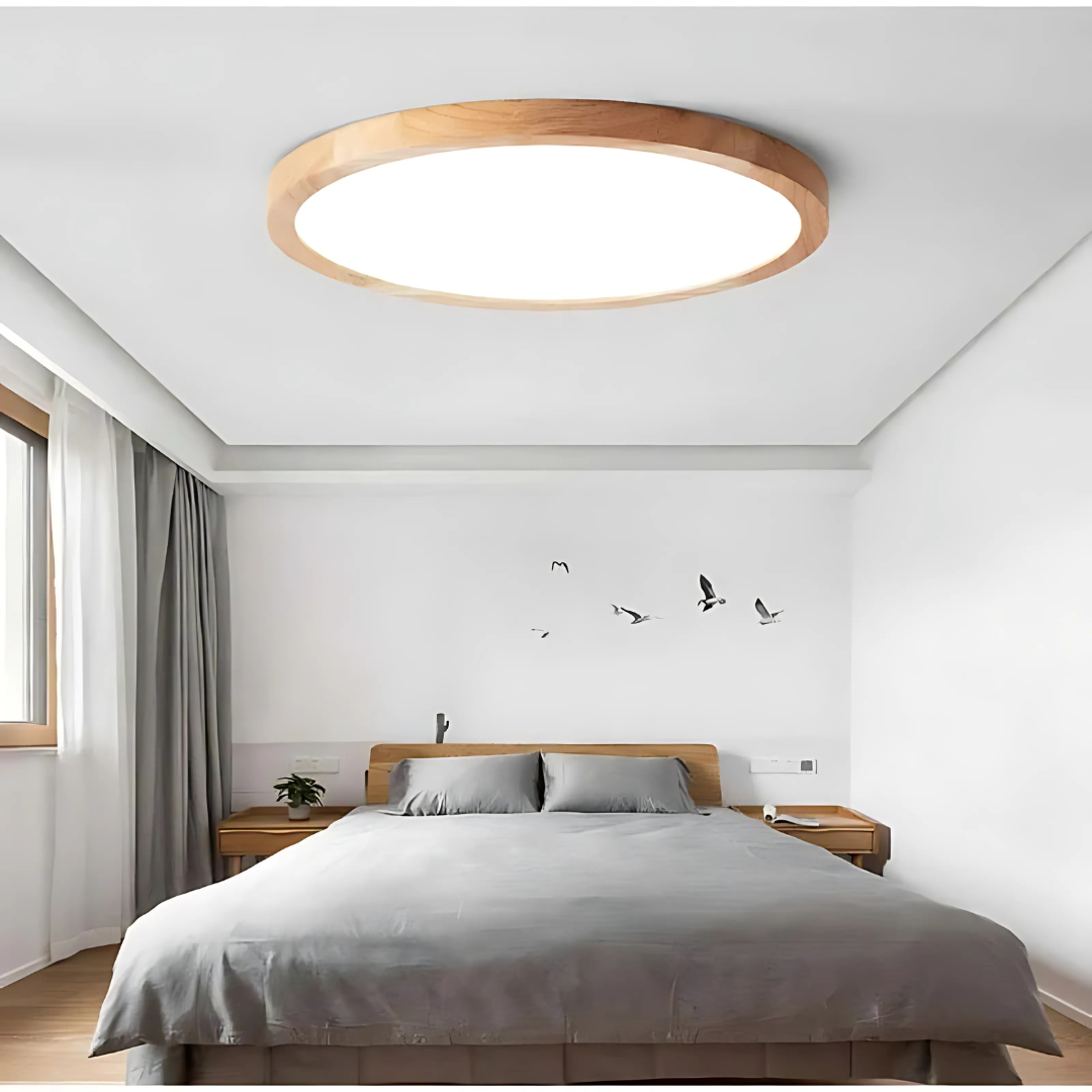 Trä LED Taklampa för Moderna Sovrum Carvallo