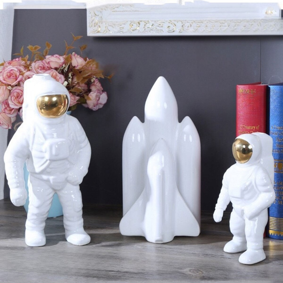 Keramisk Vas Modern Astronaut Rymdskulptur Carvallo