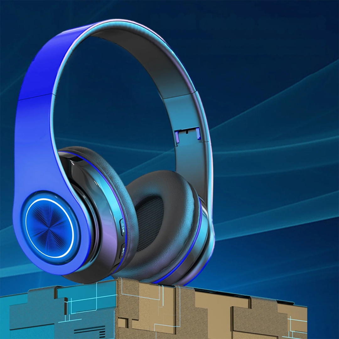 Trådlösa hörlurar LED-ljus över örat headset Carvallo