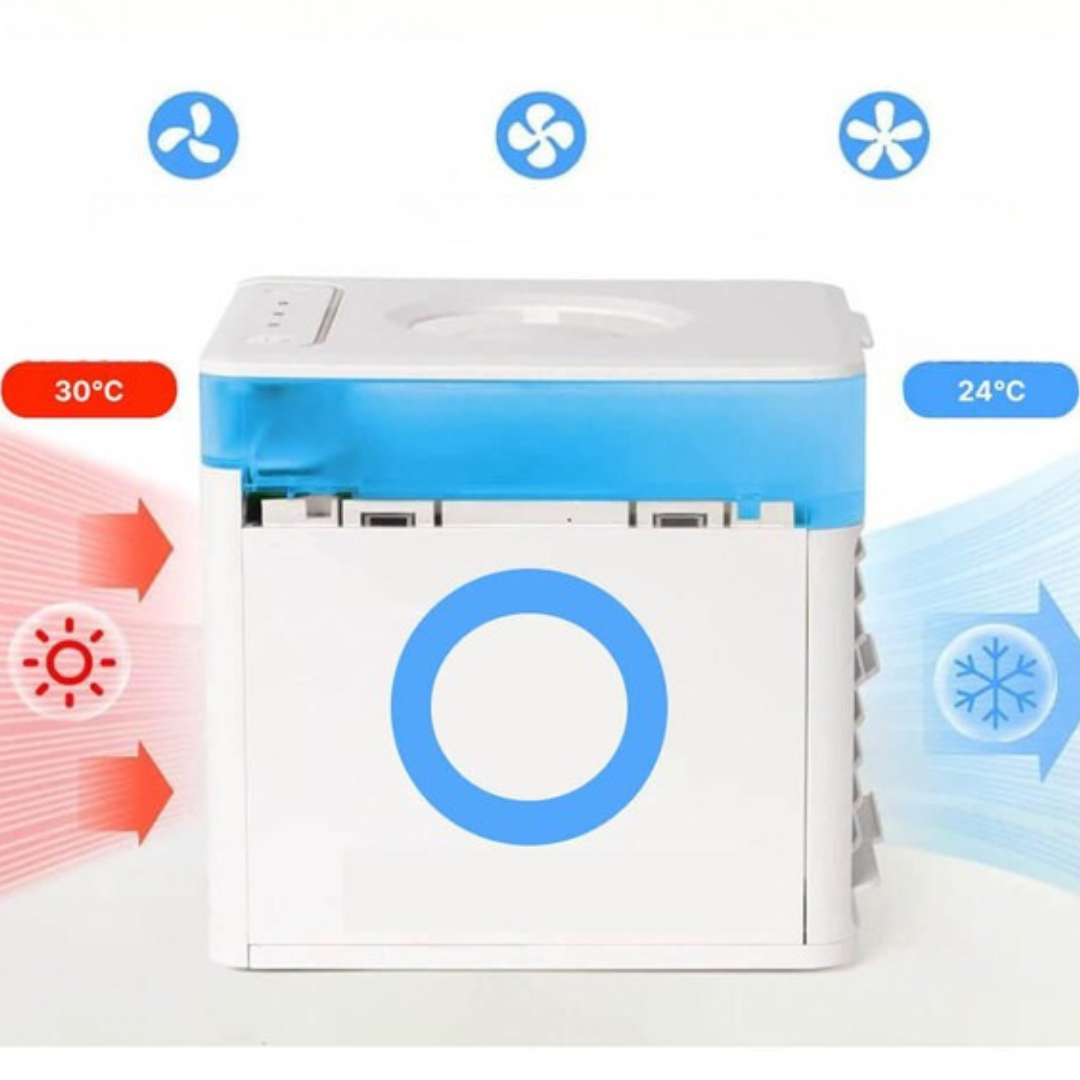 Bärbar luftkylare fläkt tyst justerbar luftfuktare Carvallo