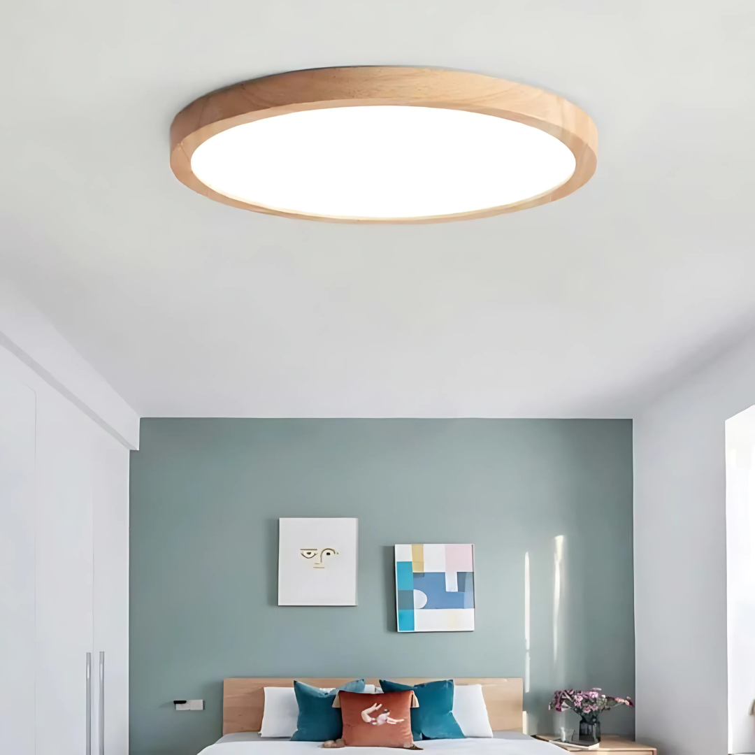 Trä LED Taklampa för Moderna Sovrum Carvallo