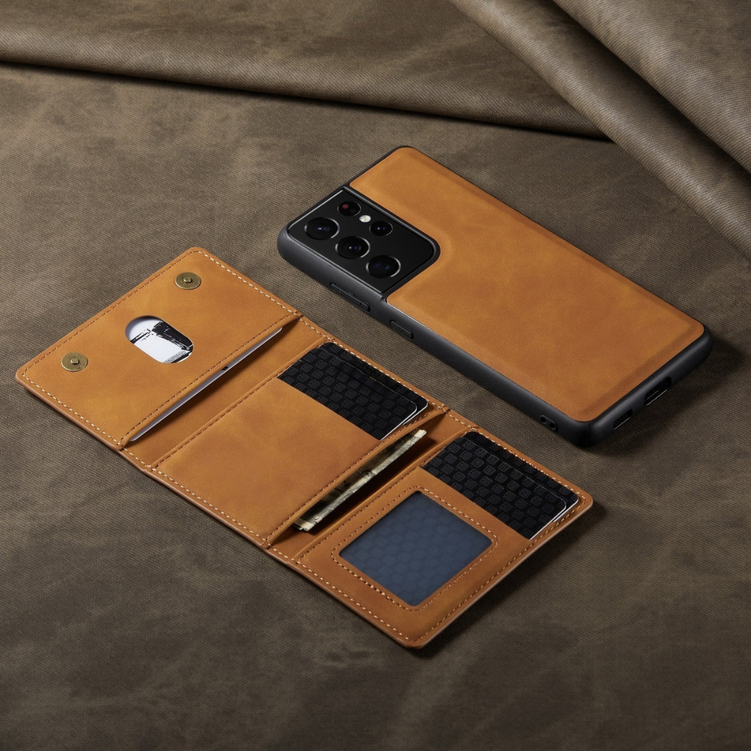 Telefonfodral med läderkortplåtsöverdrag Carvallo