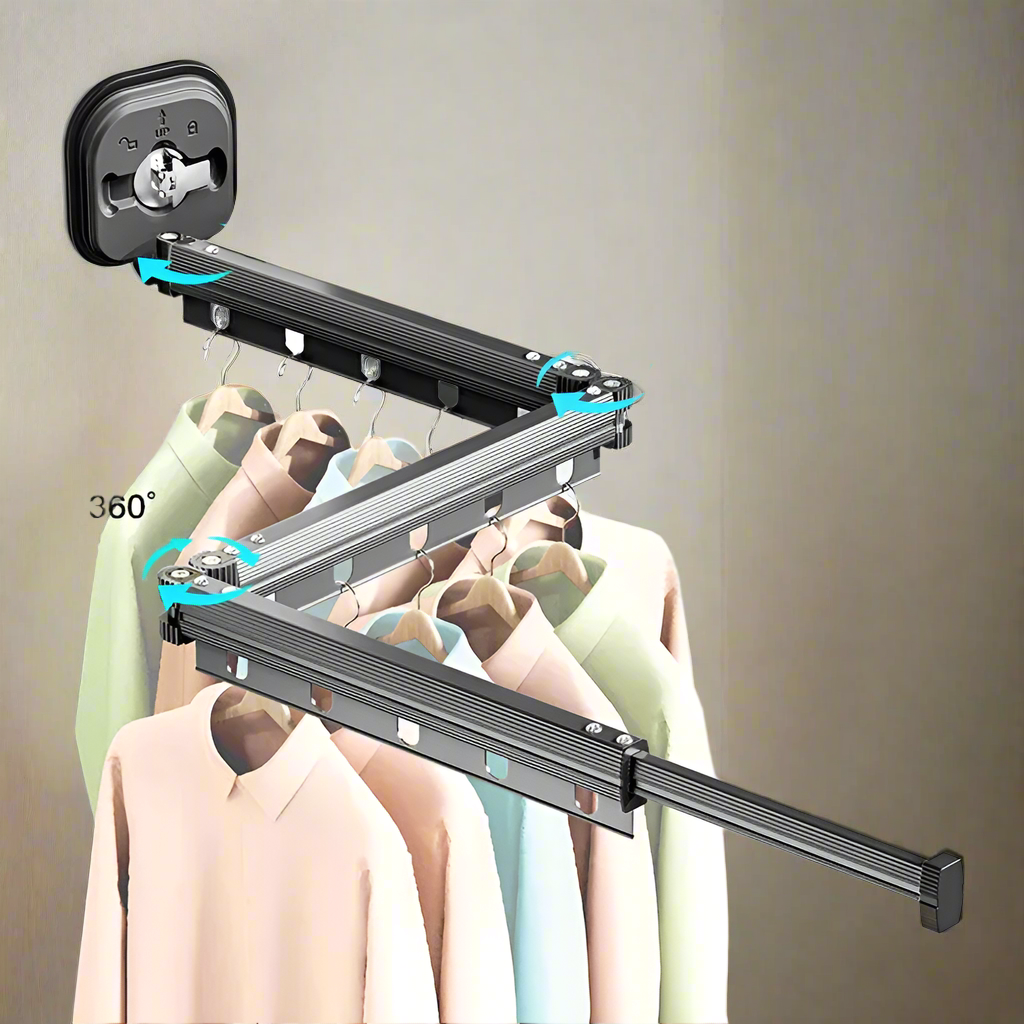 Royallure Fällbar Väggmonterad Tvättställ för Torkning – Platsbesparande Klädhängare med Lätt Installation Carvallo