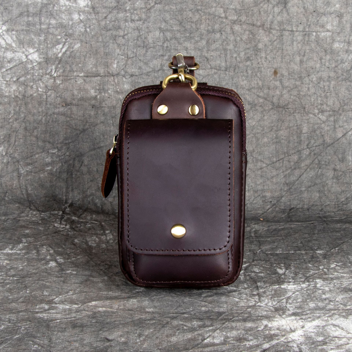 Läderbälte väska med säkra dragkedjefickor Carvallo