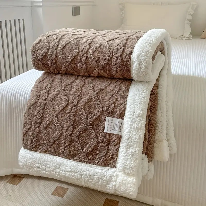 Lyxig Snuggle Blanket – Vändbar Sherpa Fleece Komfort Carvallo