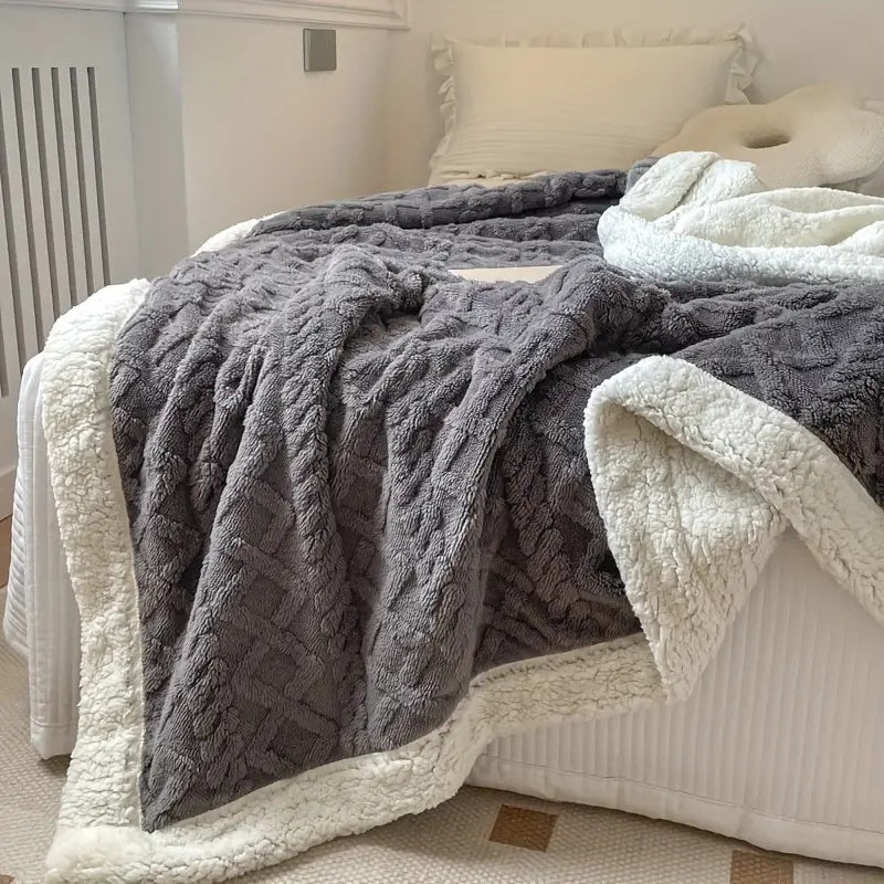 Lyxig Snuggle Blanket – Vändbar Sherpa Fleece Komfort Carvallo