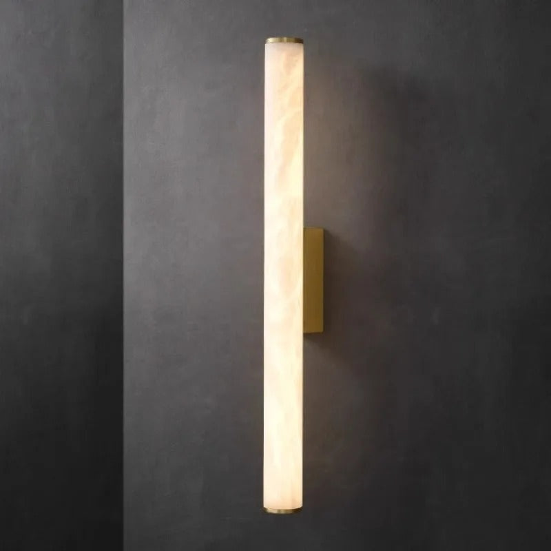 Minimalistisk Marmor Vägglampa | Lång Strip Koppar LED Sconce | Inomhusbelysning | Brick by Brick Carvallo