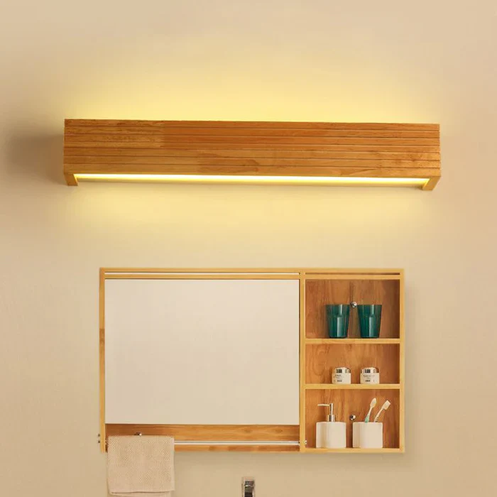 Trä LED Vägglampa | Akrylskärm | Rustik Modern Design | 15–22 tum | Brick by Brick Carvallo