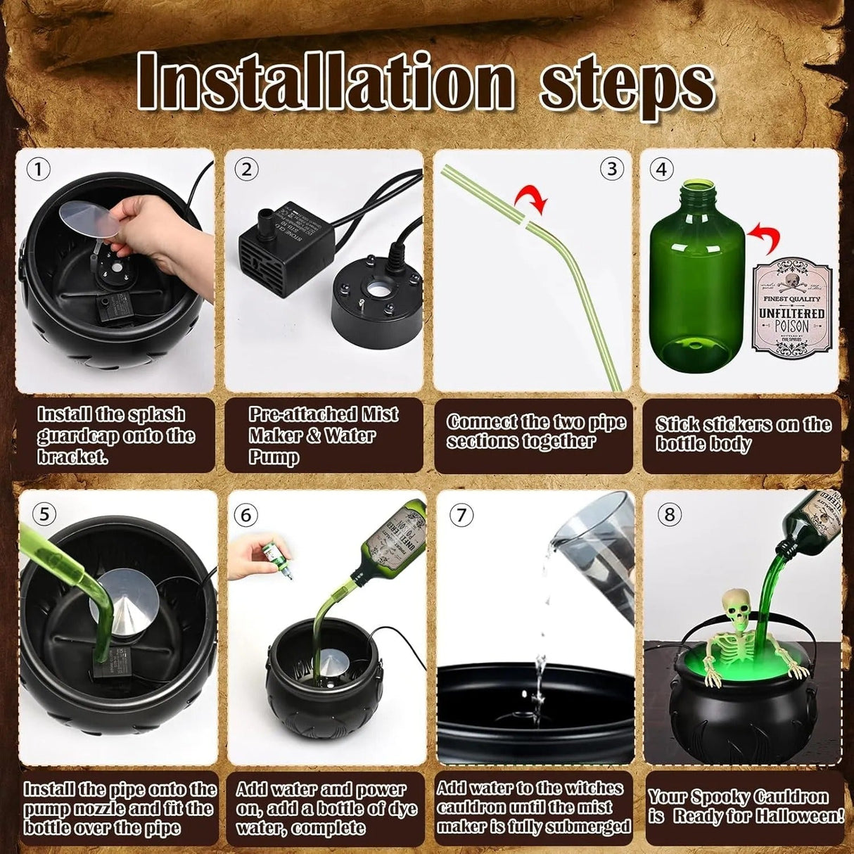 Mystic Witch Cauldron Prop – Flytande trolldryckflaska med dimmig rökeffekt MILA Sverige