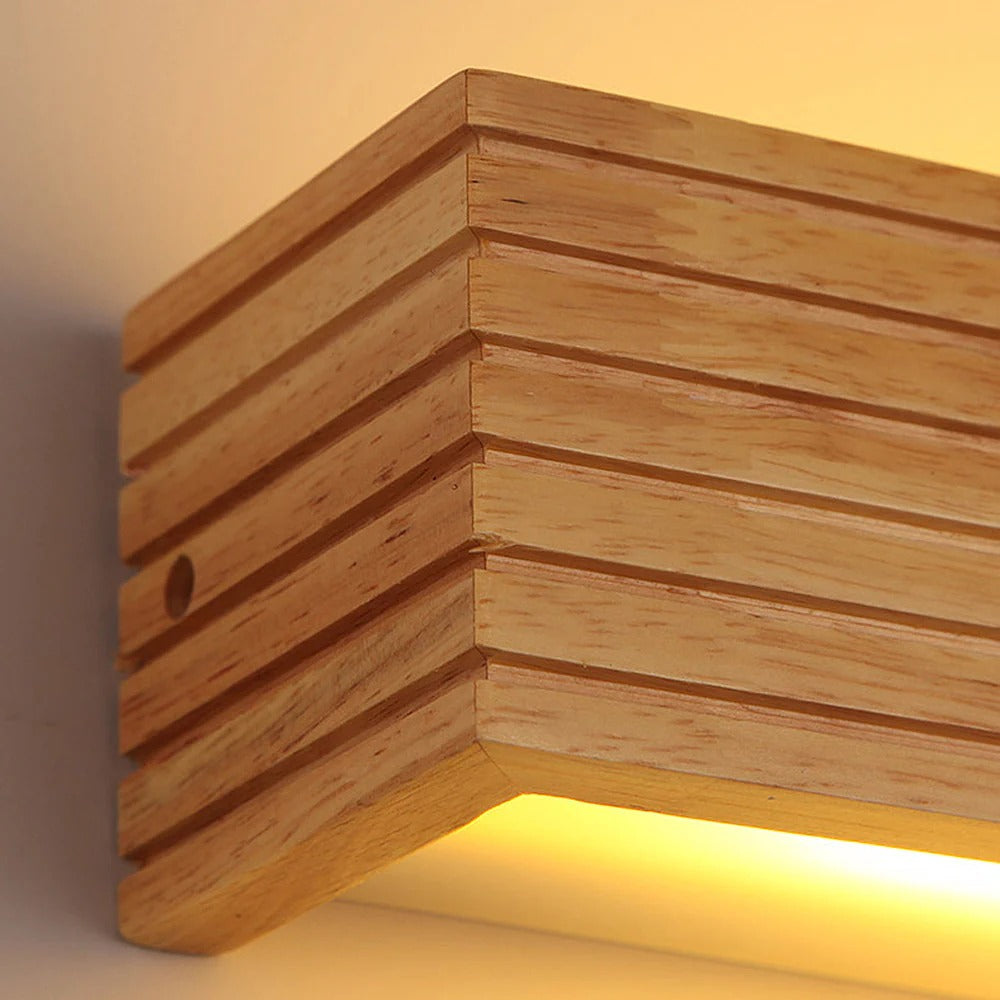Trä LED Vägglampa | Akrylskärm | Rustik Modern Design | 15–22 tum | Brick by Brick Carvallo