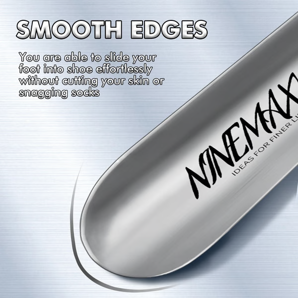 RoyaleGlow Extra Lång Metall Skohorn – 16.5" Handtag Carvallo