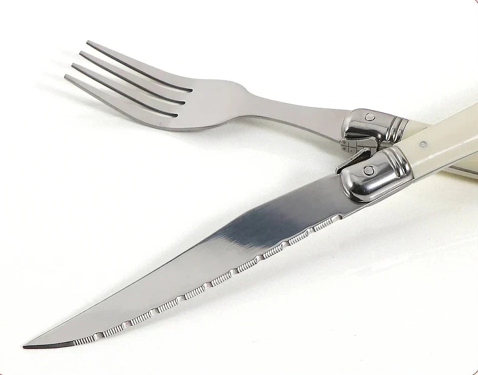 IvoryElegance – Lyxigt Laguiole-bestickset i rostfritt stål Carvallo