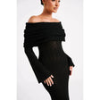 Anika Dress - Elegant bodycon knit dress with off-shoulder design Carvallo
