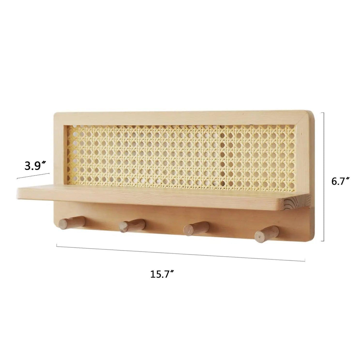Carvallo - Vägghylla i trä och rotting Carvallo