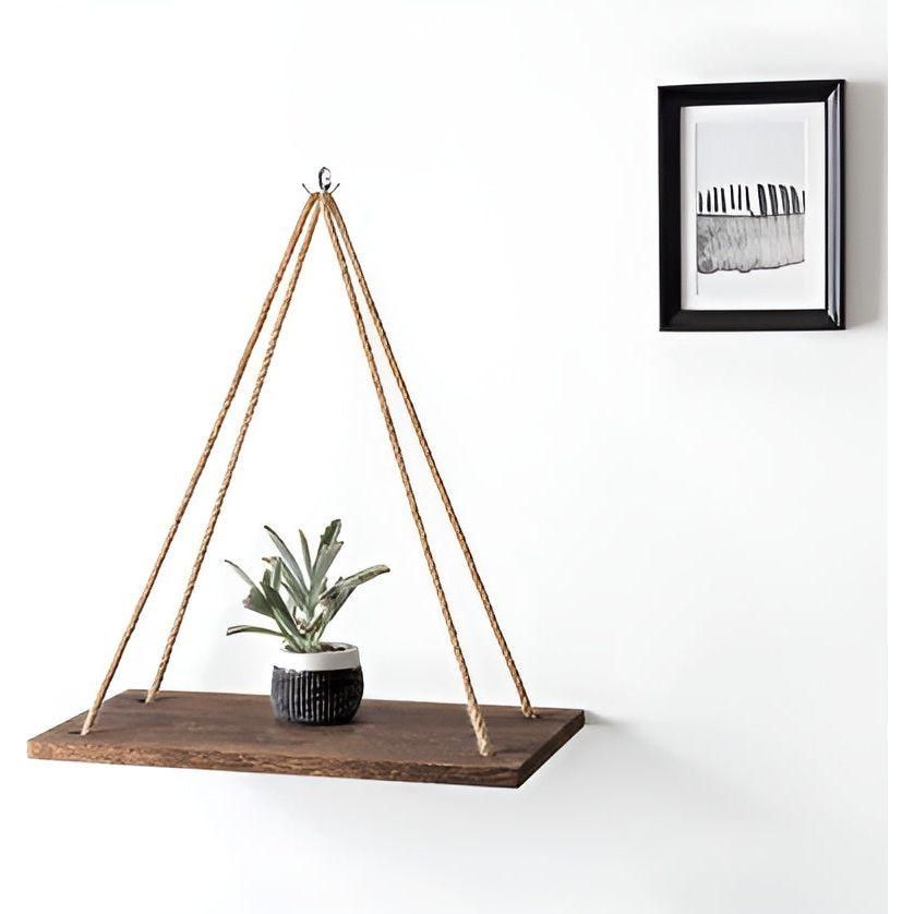 Chic SwingShelf - Minimalistiskt Multifunktionellt Hängande Vägghylla Carvallo