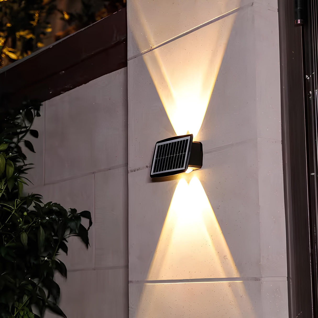 Utomhus solenergi LED vägglampa svart Carvallo