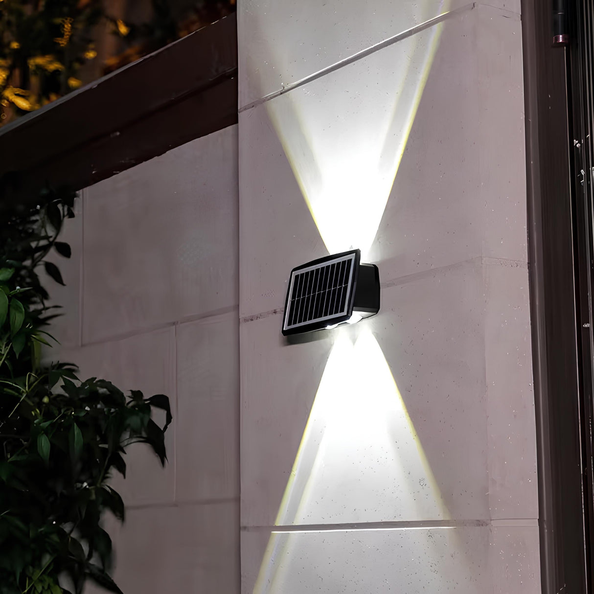 Utomhus solenergi LED vägglampa svart Carvallo