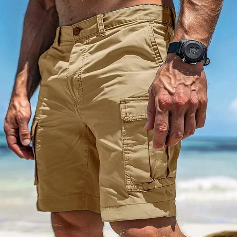 Bomulls Cargo Shorts med fickor för män Carvallo