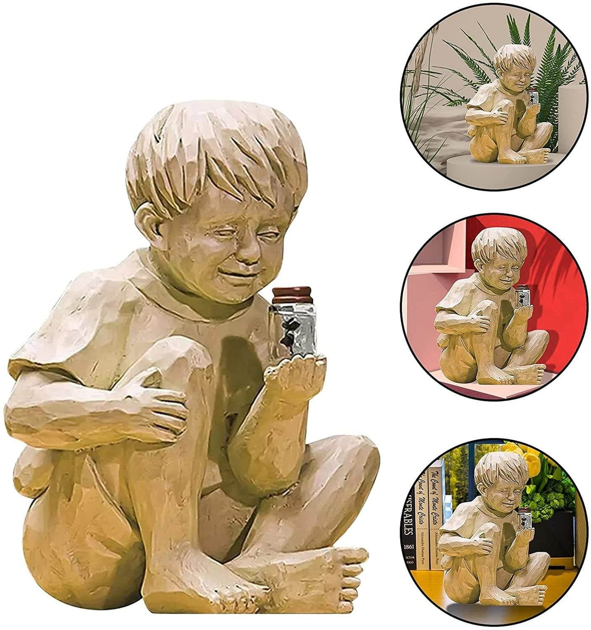 Barn med solfångare Fireflies trädgårdsstatyer-Garden-Hemnix-Hemnix