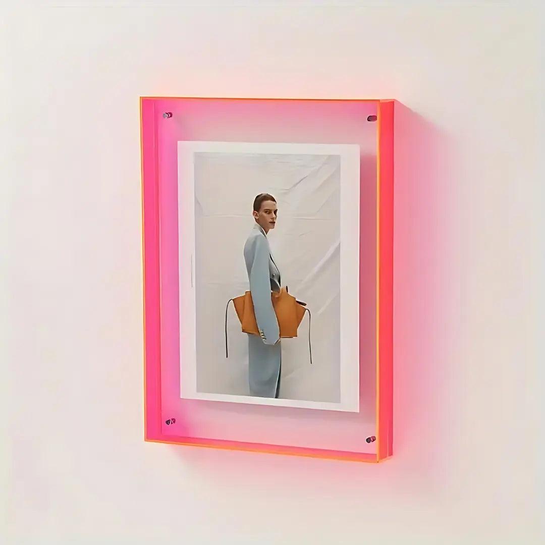 Akryl Fotohållare | Neon Minimalistisk Skrivborddisplay Carvallo