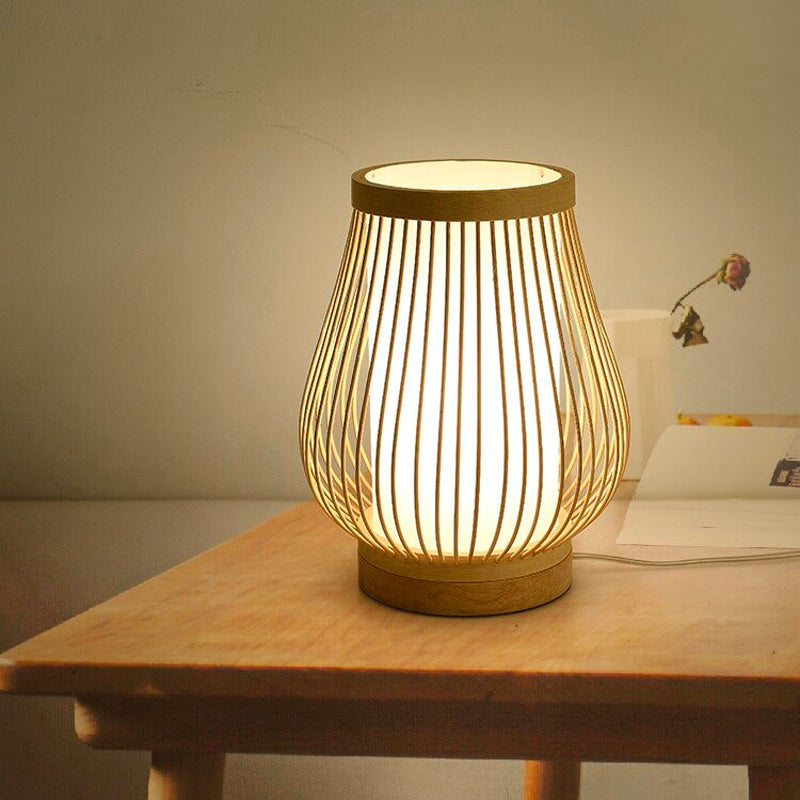 Bambu Lampa Sängbord - Handvävd Naturlig Design Carvallo