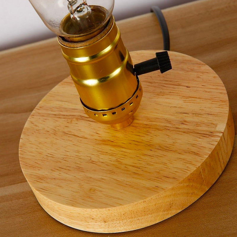EdisonWood Bordslampa – Vintage Bordslampa i Trä & Aluminium Hemnix