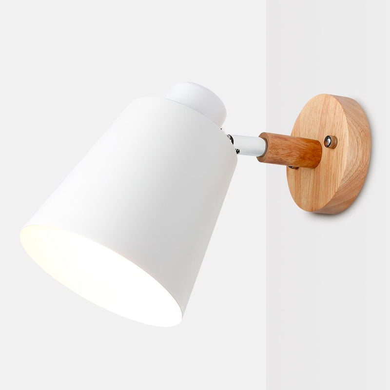 Trä Modern Vägg Sänglampa med Vintage Klockform Carvallo
