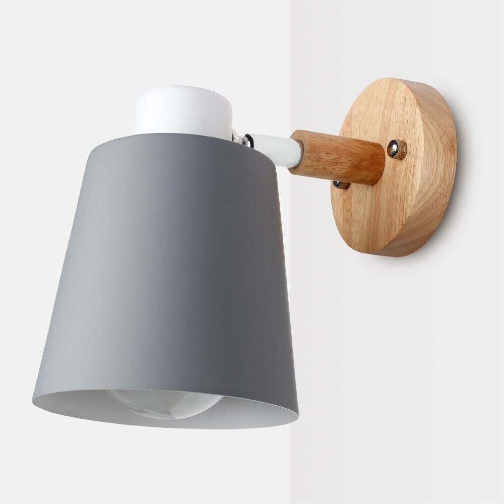 Trä Modern Vägg Sänglampa med Vintage Klockform Carvallo