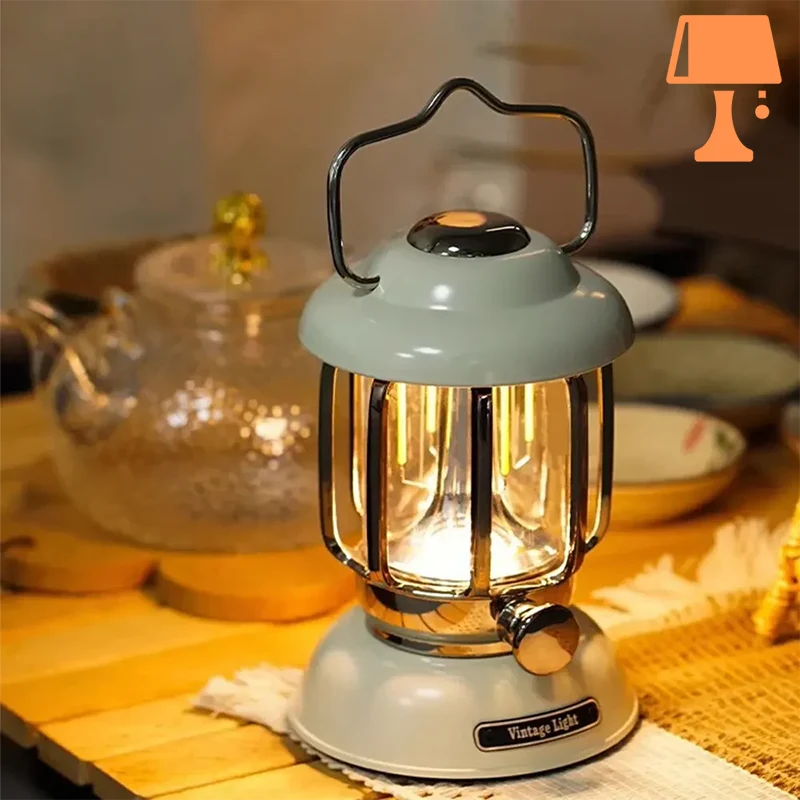RetroGlow - LED-lampa i vintage lanternstil med justerbar ljusstyrka Carvallo