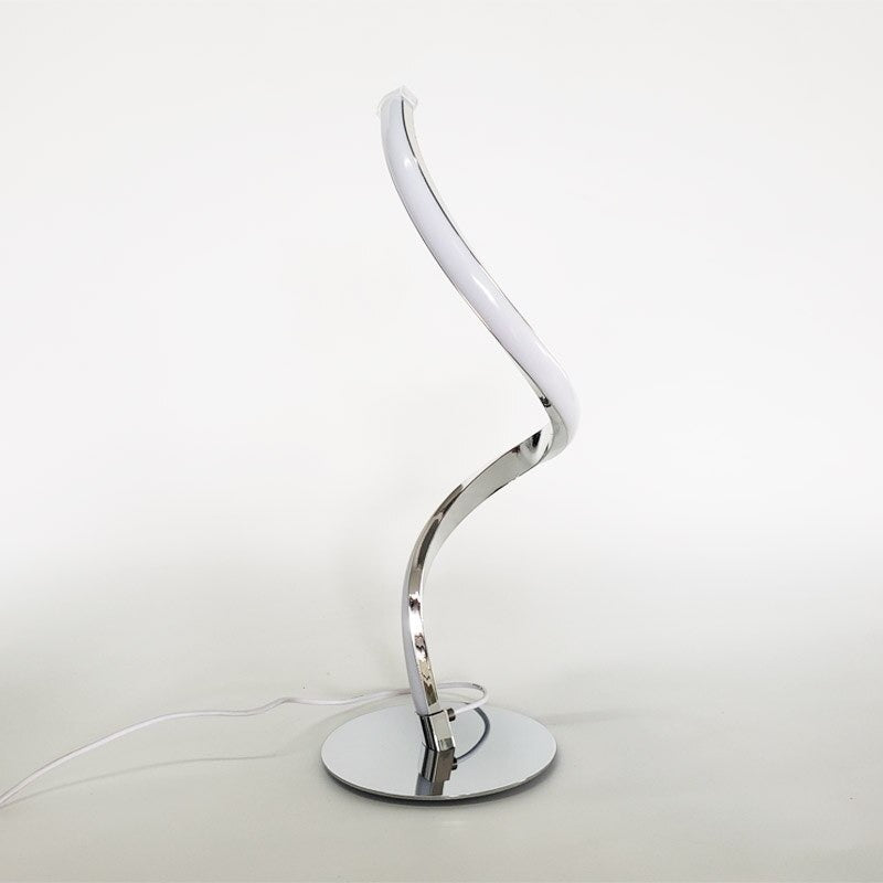Spiral Bordslampa i Modern Aluminium – Sänglampa med LED & Varmt Ljus Hemnix