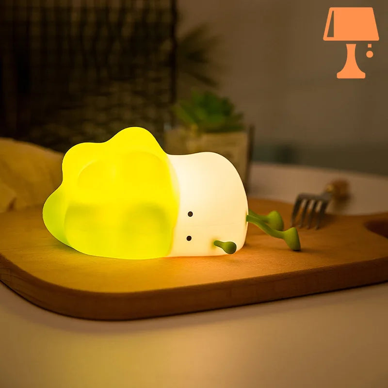 Carvallo - Rolig trådløs broccoli sänglampa med justerbara färger och ljusstyrka Carvallo