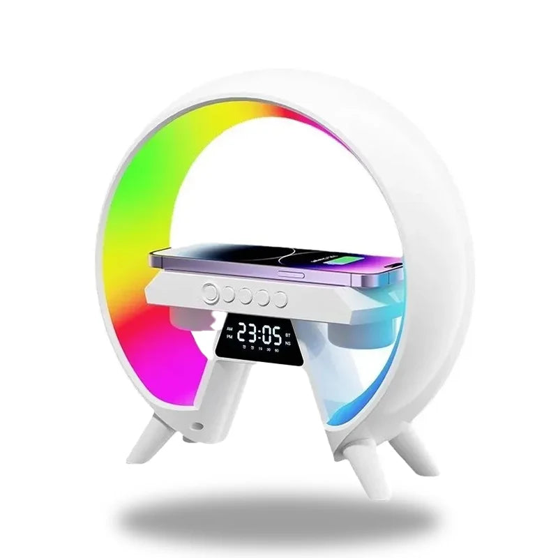 NovaBeam - Futuristisk LED-lampa med trådlös laddning och digital klocka Carvallo